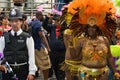 Carnival goer & policeman at Notting Hill Carnival