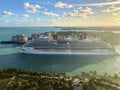 Carnival Cruise Line ship leaving Miami