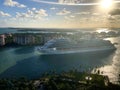 Carnival Cruise Line ship leaving Miami
