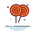 Candy Lolipop Icon - with Outline Filled Style