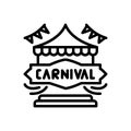 Black line icon for Carnival, festival and celebration