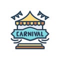 Color illustration icon for Carnival, festival and event