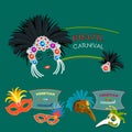 Carnival Italy and Brazil web banner masks celebration festive carnaval masquerade background festival flyer vector