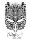 Carnival Mask bird drawn design