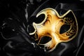 Carnival mask on black silk background Royalty Free Stock Photo