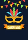 Carnival mask with buntings flyer design