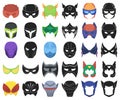 Carnival mask cartoon,black icons in set collection for design.Mask on the eyes and face vector symbol stock web Royalty Free Stock Photo