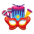 Carnival mask drum Royalty Free Stock Photo