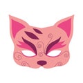 Carnival mask in the form of cat. Festive element for holiday. Royalty Free Stock Photo