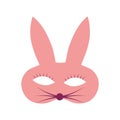 Carnival mask in the form of rabbit. Festive element for holiday. Royalty Free Stock Photo