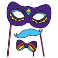 Carnival mask mustache bowtie