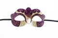 Carnival mask purple color ornate isolated on a white background Royalty Free Stock Photo
