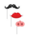 Carnival mask set. Vector illustration Fake Mustache and lips. N Royalty Free Stock Photo