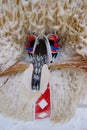 Carnival Mask In The Snow Royalty Free Stock Photo