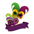 Carnival mask withh arlequin hat