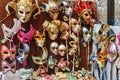 Carnival masks for sale in the market in Verona. Italy Royalty Free Stock Photo