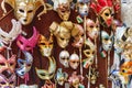 Carnival masks for sale in the market in Verona. Italy Royalty Free Stock Photo