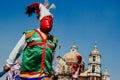 Carnival in Mexico, mexican dancers wearing a traditional mexican folk rich in color