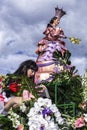 Carnival of Nice, Flowers` battle. This is the main winter event of the Riviera. Flag bearers