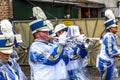 The carnival Parade moves through Royalty Free Stock Photo