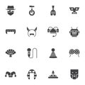 Carnival party vector icons set