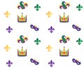 Carnival festival Mardi Gras seamless pattern Royalty Free Stock Photo