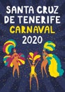 Carnival poster with dancing girls Royalty Free Stock Photo