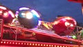 Funfair Ride (FahrgeschÃÂ¤ft) "Flipper" at German Fun Fair Kirmes at night 4K