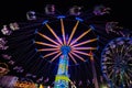 Carnival rides at night