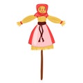 Carnival scarecrow isolated on a white background. Vector graphics