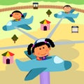 Carnival scene plane ride Royalty Free Stock Photo