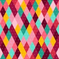 Carnival Seamless Pattern with Colorful Rhombus