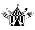 Carnival tent fireworks Royalty Free Stock Photo