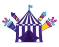 Carnival tent fireworks Royalty Free Stock Photo