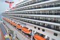 Carnival Triumph cruise ship with lifeboats