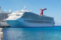 Carnival Triumph Profile while Docked in Port Royalty Free Stock Photo