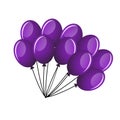 Purple balloons. Mardi Gras.Carnival. Fat Tuesday. Royalty Free Stock Photo