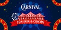 Carnival vector fun fair circus background Royalty Free Stock Photo