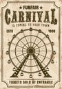 Carnival ferris wheel vector invitation poster