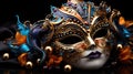 Carnival Venetian Mardi Gras mask. Luxurious masquerade accessory