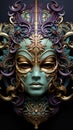 Carnival Venetian Mardi Gras mask. Luxurious masquerade accessory