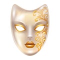 Carnival venetian masks decorated with golden ornaments