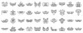 Carnival of Venice icons set outline vector. Costume mask Royalty Free Stock Photo