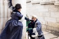 Carnival in Venice. Scene in original historical costumes. Casanova and his Lady