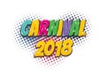 Carnival vintage poster pop art comic text Royalty Free Stock Photo