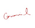 Carnival word Glyph calligraphy written in red on white background with shadow Vector