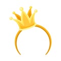 Carnival Yellow Hairband with Crown as Head Accessory for Festive Party Celebration Vector Illustration