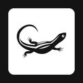 Carnivorous lizard icon, simple style