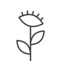 Carnivorous plant, Venus flytrap line icon. Flat vector illustration isolated on white Royalty Free Stock Photo