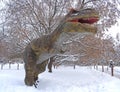 Carnotaur in the winter forest Royalty Free Stock Photo